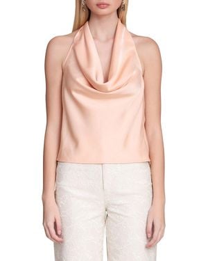 Avec Les Filles Long Tie Halter Top - Pink