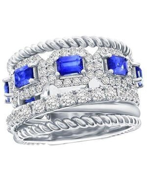 Jewels by Viomo 14K 3.51 Ct. Tw. Diamond & Sapphire Ring - Blue