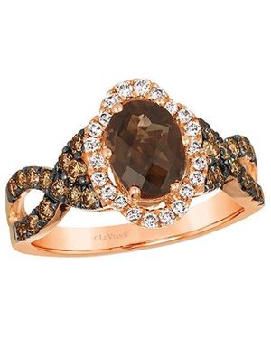 Le Vian Chocolate Quartz 14K Rose 1.84 Ct. Tw. Diamond & Smoky Quartz Cocktail Ring - Multicolor