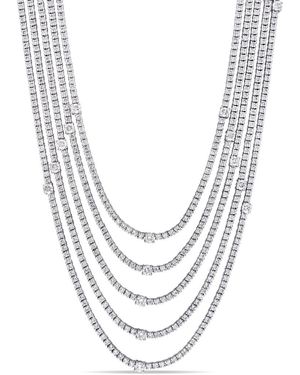 Diamond Select Cuts Certified 18k 16.14 Ct. Tw. Diamond Tennis Necklace - White