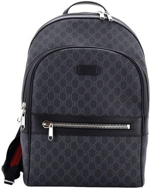 Gucci Front Zip Pocket Backpack GG Coated Medium (authentic Pre-loved) - Blue