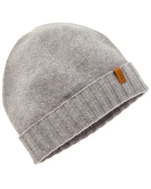 Vince Reverse Jersey Cuffed Boiled Cashmere Hat - Gray
