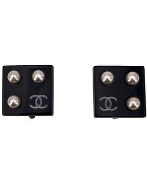 CHANEL Plastic Earrings Cc (authentic Pre-loved) - Black