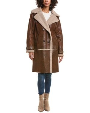 Frye Faux Shearling Coat - Brown