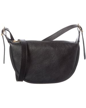 Italian Leather Shoulder Bag - Black