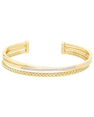 Meshmerise 0.07 Ct. Tw. Diamond 18K Over Bangle Bracelet - Metallic
