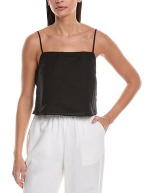 Onia Air Linen-Blend Square Neck Tank - Black