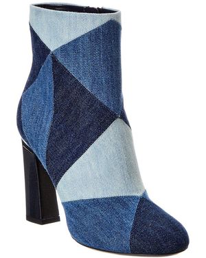 Roger Vivier Prismick Denim Boot - Blue