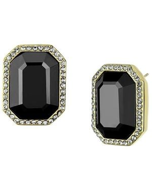 Alamode Jewelry Plated Stainless Steel Earring - Black