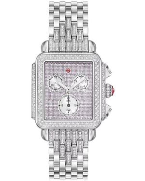 Michele Limited Edition Deco Diamond Watch - White