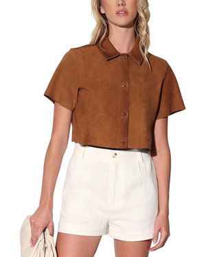 Walter Baker Karla Suede Top - Brown