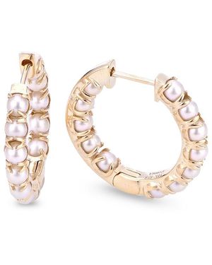 Pearls 14K 3-3.5Mm Pearl Earrings - Metallic