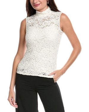 Theory Lace Mock Neck Top - White