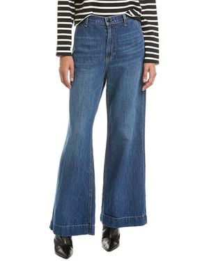 ASKK NY Linen-Blend Roxy Straight Leg Jean - Blue