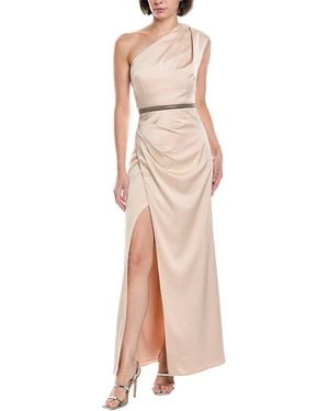 Aidan Mattox Maxi Slim Column Dress - Natural