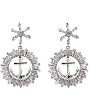 Eye Candy LA Anchor Away Cz Crystal Drop Earring - Metallic