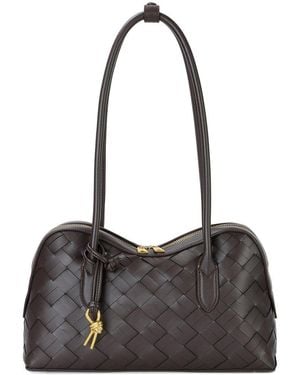 Tiffany & Fred Paris Woven Leather Shoulder Bag - Black