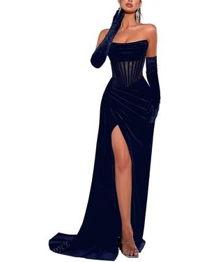 LOEY Solid Sleeveless Maxi Dress - Blue