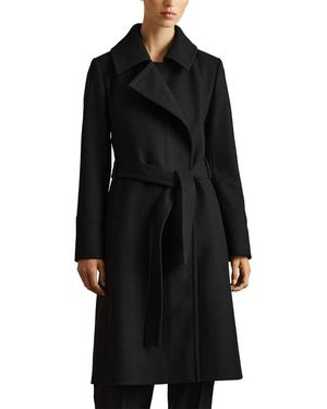 Reiss Rae Mid Length Belted Wool & Cashmere-Blend Coat - Black