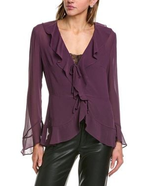 BCBGMAXAZRIA Ruffle Blouse - Purple
