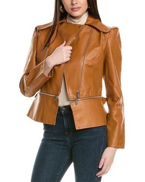 RENE LION Moto Jacket - Brown