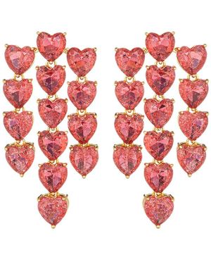 Eye Candy LA The Luxe Collection Cz Drop Earrings - Red