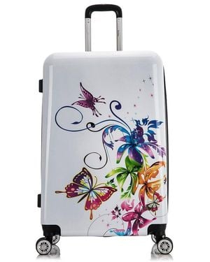 InUSA Prints Lightweight Hardside Spinner 28 Inch - White