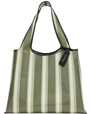 3.1 Phillip Lim Dual Stripe Market Tote - Green