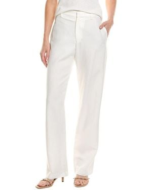 Enza Costa Twill Straight Leg Linen-Blend Trouser - White