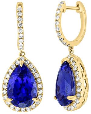 Effy Fine Jewelry 14K 8.78 Ct. Tw. Lab-Grown Diamond & Lab-Grown Sapphire Earrings - Blue