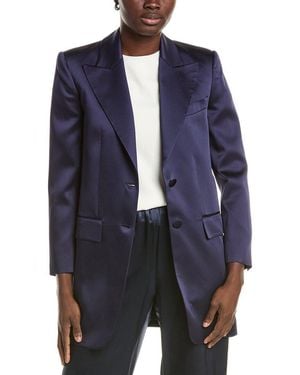 Michael Kors Mk Double Satin Charmeuse Boyfriend Blazer - Blue