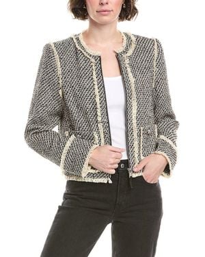 Cinq À Sept Metallic Tweed Darina Jacket - Gray