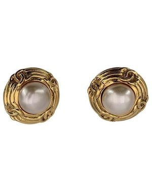 CHANEL Vintage Earrings (authentic Pre-loved) - Metallic