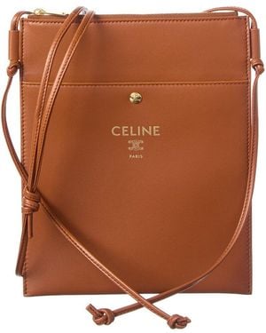 Celine Leather Sharp Crossbody - Brown