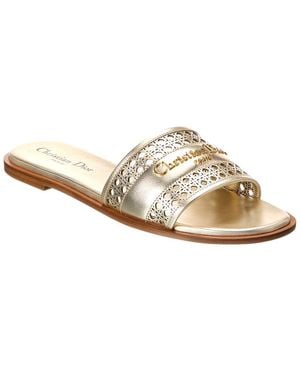 Dior D-Lane Leather Sandal - White