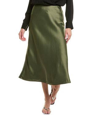 Anne Klein Satin Biased Flare Skirt - Green