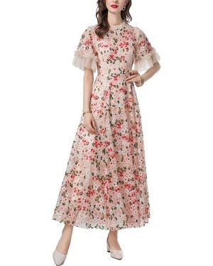 BURRYCO Short Sleeve Maxi Dress - Pink