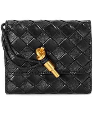 Tiffany & Fred Paris Woven Leather Wallet - Black