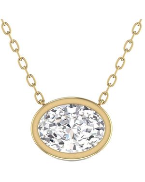 Lab Grown Diamonds 14k 1.00 Ct. Tw. Lab Grown Diamond Necklace - Metallic