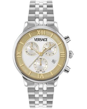 Versace Classic Round Chrono Watch - Metallic