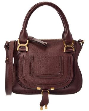 Chloé Marcie Small Leather Satchel - Purple
