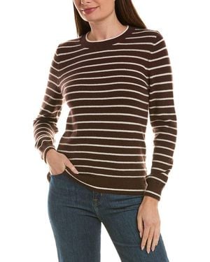 InCashmere 100% Cashmere Stripe Sweater - Brown
