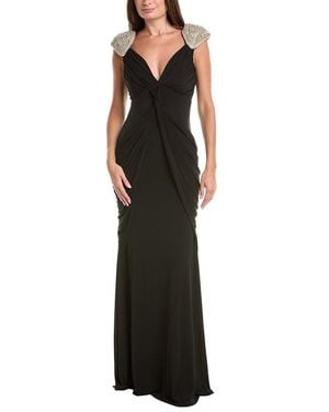 Issue New York Solid Embellished Maxi Dress - Black