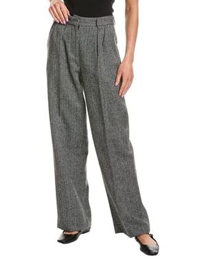 Rowing Blazers Herringbone Pleated Wool Pant - Gray