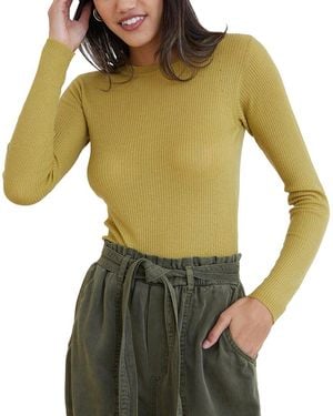 Bella Dahl Crewneck Wool-blend Sweater - Green
