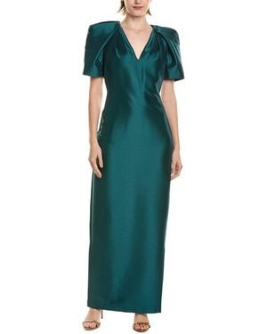 Badgley Mischka V-Neck Gown - Green