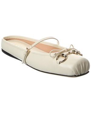 Gucci Horsebit Leather Mule - White