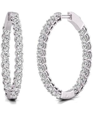 Diana M. Jewels Diana M. Fine Jewellery 14k 10.00 Ct. Tw. Lab Grown Diamond Hoops - White