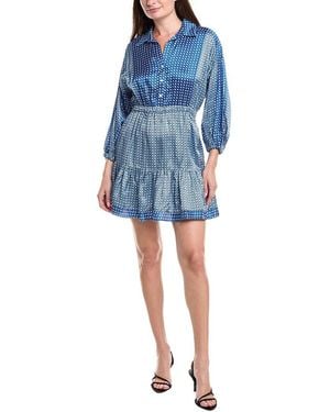 Sandro Balloon Sleeve Mini Dress - Blue