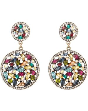 Eye Candy LA Cz Polar Statement Earrings - Metallic